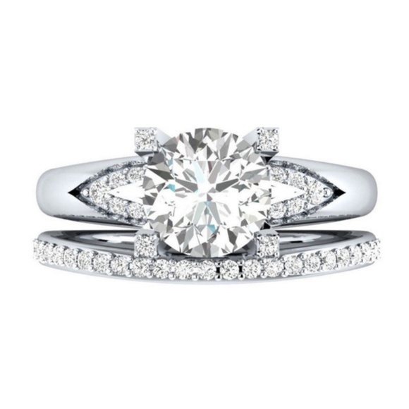 925 Silver Ring Round Cut White Sapphire New - Picture 4 of 5